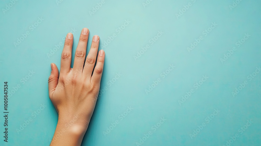 A close-up view of a hand resting on a turquoise surface, showcasing delicate details and a calm aesthetic. A close-up view of a hand resting on a turquoise surface, showcasing delicate details and a calm aesthetic.