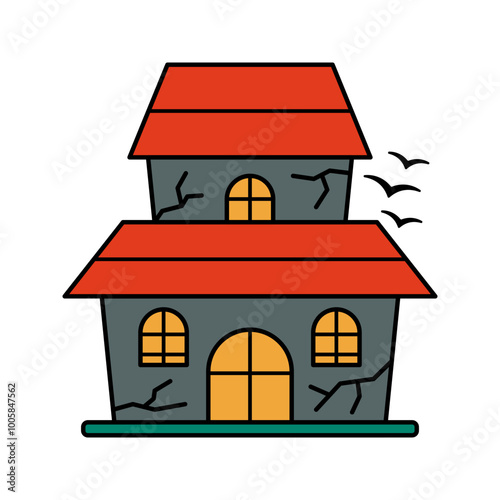 Haunted house Icon Illustration