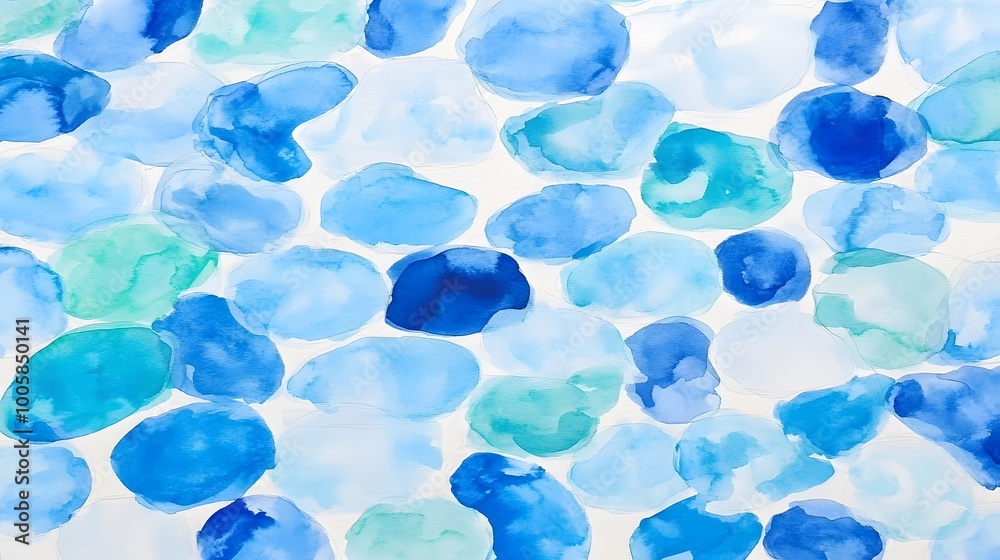 Abstract Watercolor Blue and Green Circles Pattern Background Abstract Watercolor Blue and Green Circles Pattern Background
