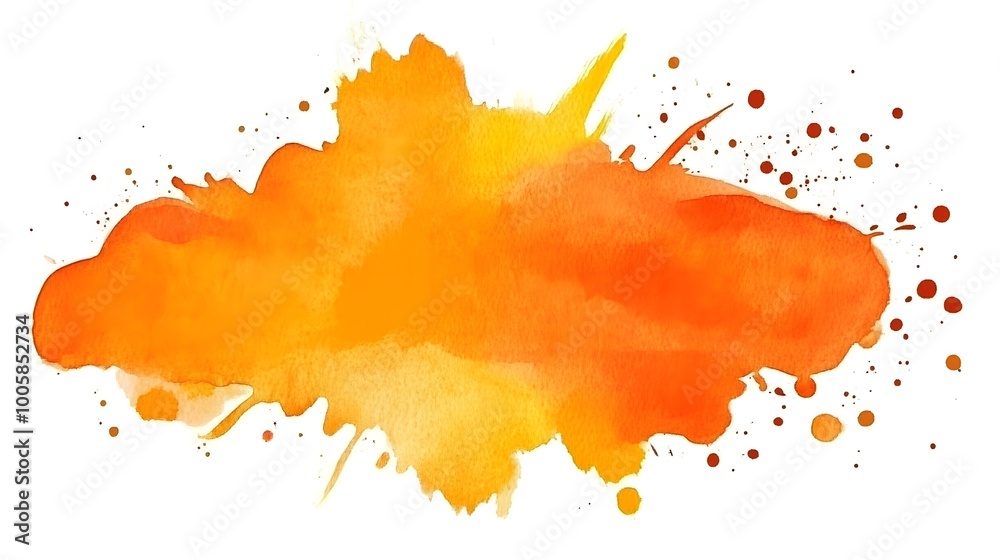 Naklejka premium Abstract Orange Watercolor Splash Background