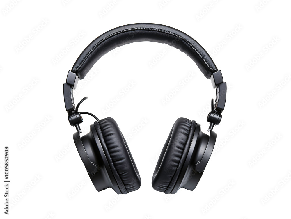 a pair of black headphones a pair of black headphones