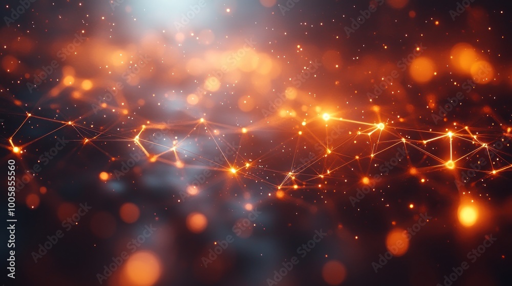 Fototapeta premium Abstract Orange Network Connection