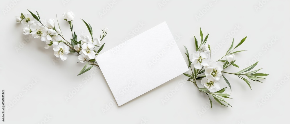 Naklejka premium Create an elegant wedding invitation featuring empty typography on a white and blank background, with no text, to exude timeless sophistication