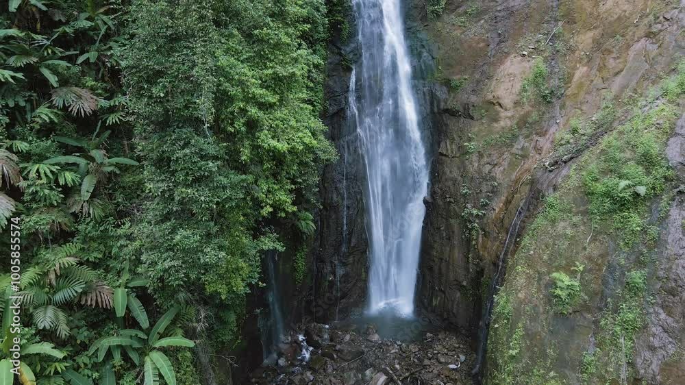 drone video of a waterfall in the mountains, the drone moves backwards and the camera moves from bottom to top
drone video of a waterfall in the mountains, the drone moves backwards and the camera moves from bottom to top