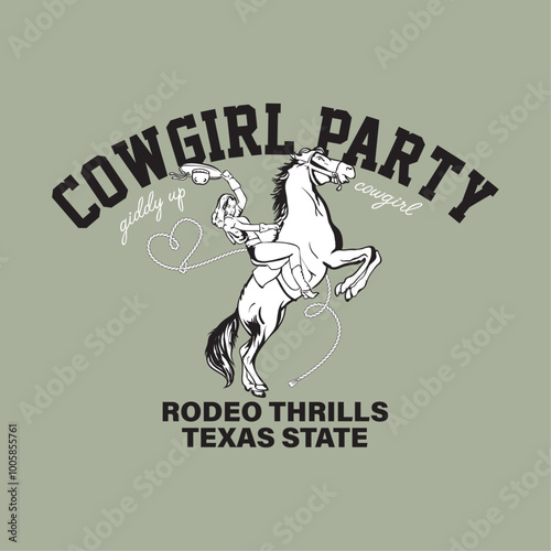 Rodeo cowgirl western design for graphic tees