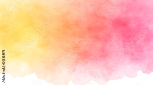 Abstract Watercolor Background Yellow Pink Orange Gradient Pastel Color Soft Blending Hand painted Design Element