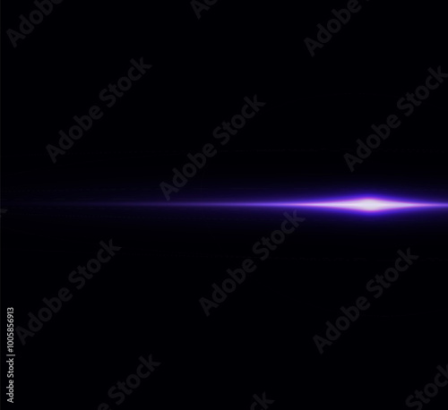 Light pink effect reflections, neon illumination in violet colors. Bright light lens. Police light effects, lines. Shiny stars, glowing sparks on a black background. Vector pink light effect