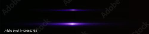 Light pink effect reflections, neon illumination in violet colors. Bright light lens. Police light effects, lines. Shiny stars, glowing sparks on a black background. Vector pink light effect