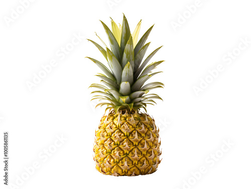 a pineapple with green leaves photo