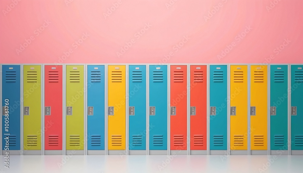 Fototapeta premium school locker illustration background
