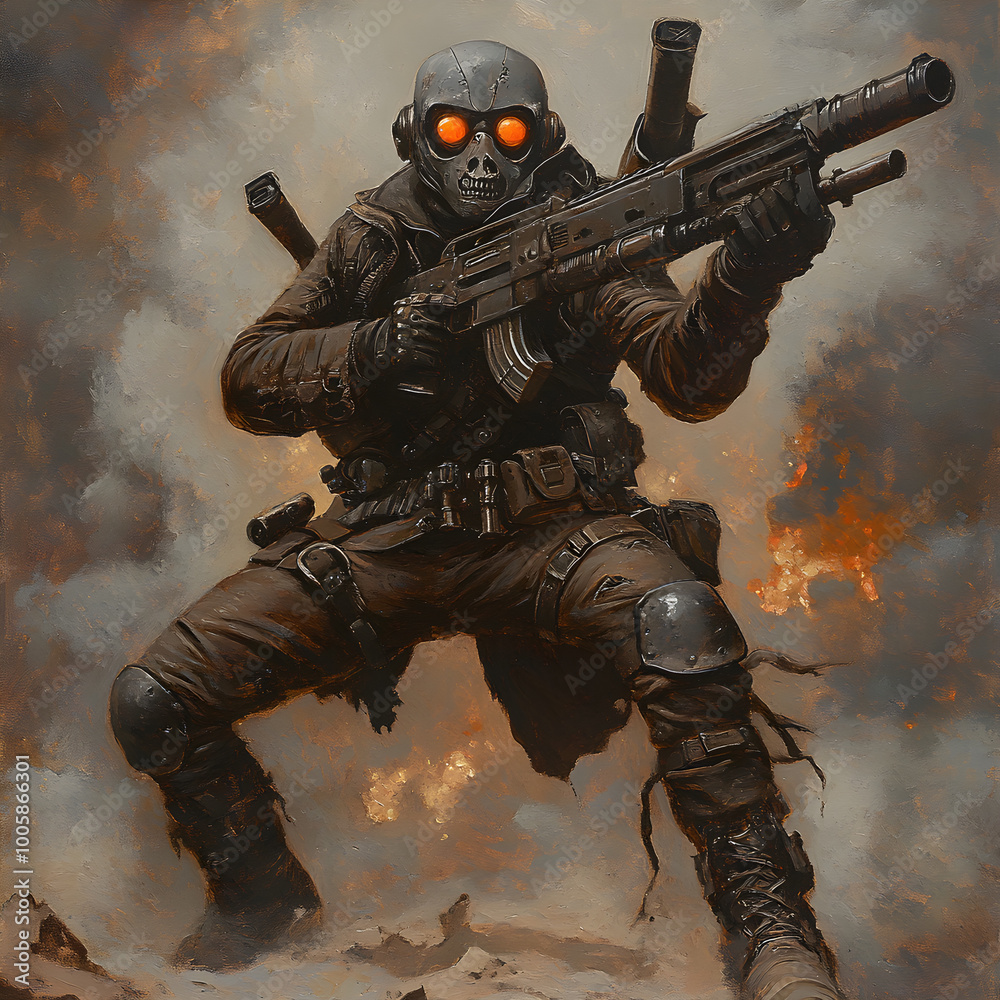 Fototapeta premium Soldier in the Warzone