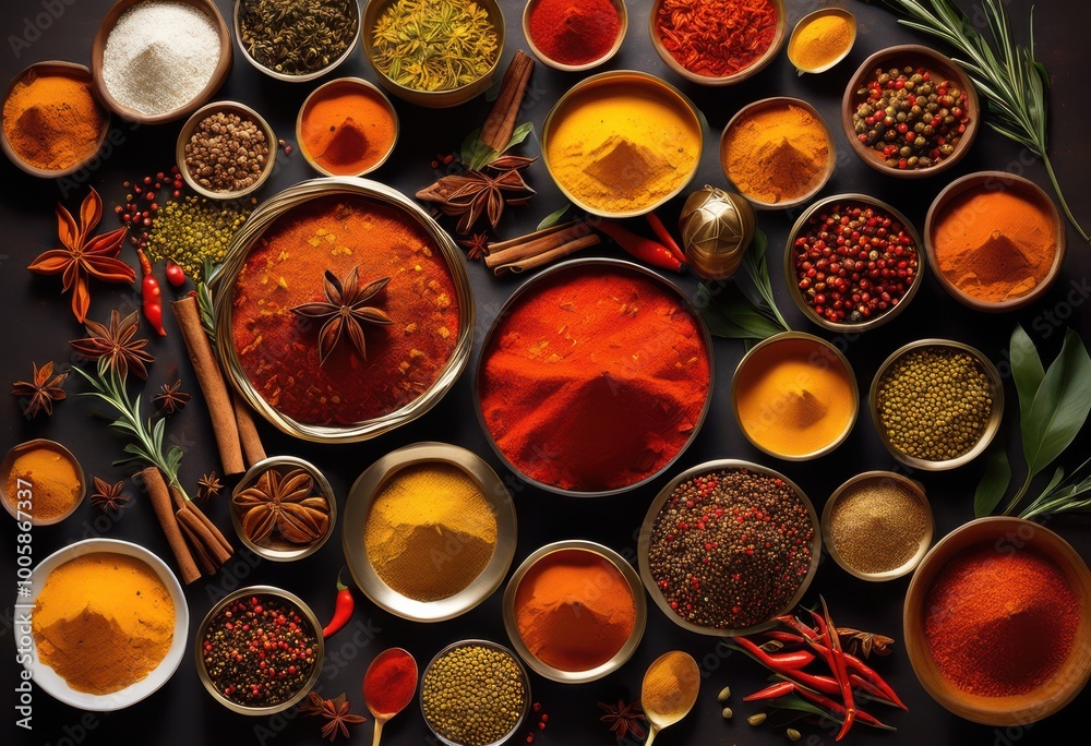 stunning colorful arrangement vibrant spices exquisite dishes showcasing diverse culinary traditions flavors, cuisine, vibrancy, food, seasoning, herb stunning colorful arrangement vibrant spices exquisite dishes showcasing diverse culinary traditions flavors, cuisine, vibrancy, food, seasoning, herb