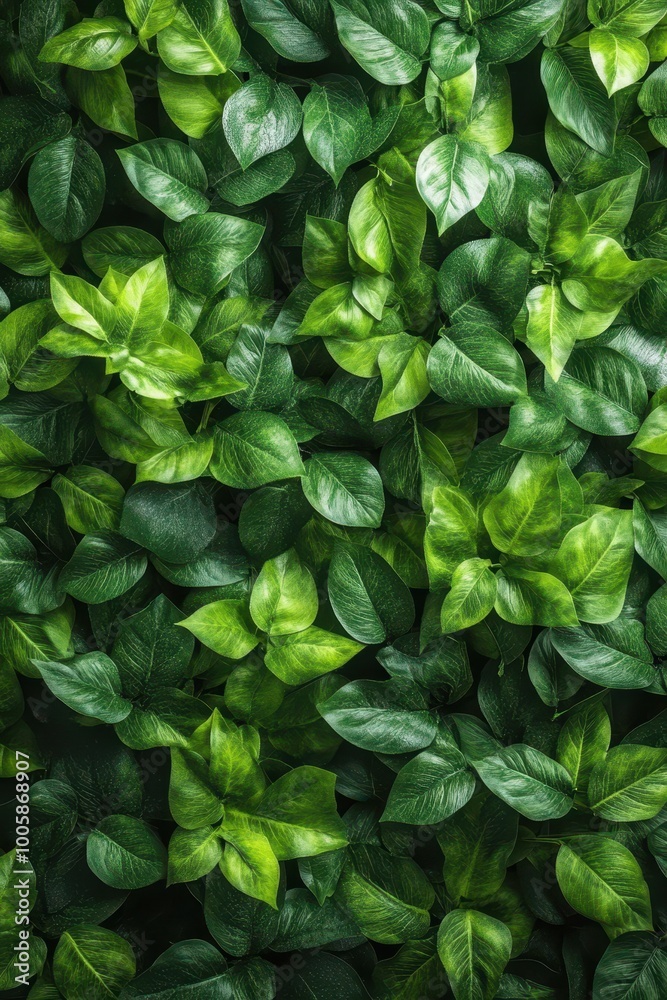 Lush Green Foliage Background with Vibrant Leaves in Various Shades of Green for Nature and Botanical Themes Lush Green Foliage Background with Vibrant Leaves in Various Shades of Green for Nature and Botanical Themes