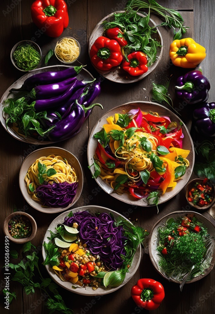 vibrant food spread textured surface background showcasing colorful artistic culinary presentation, aesthetic, appetizing, banquet, baking, berries, bowls vibrant food spread textured surface background showcasing colorful artistic culinary presentation, aesthetic, appetizing, banquet, baking, berries, bowls