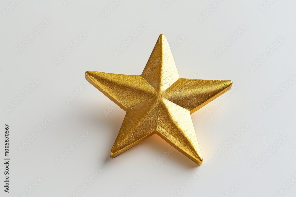 Minimalist success symbol: single gold star on a white background. Minimalist success symbol: single gold star on a white background.
