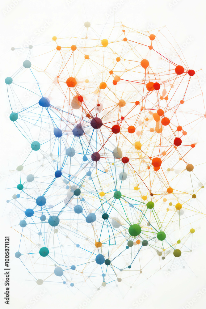 Colorful Connections of Nodes in Abstract Design Colorful Connections of Nodes in Abstract Design