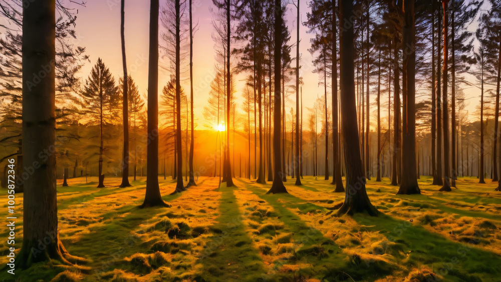 sunrise in the forest sunrise in the forest