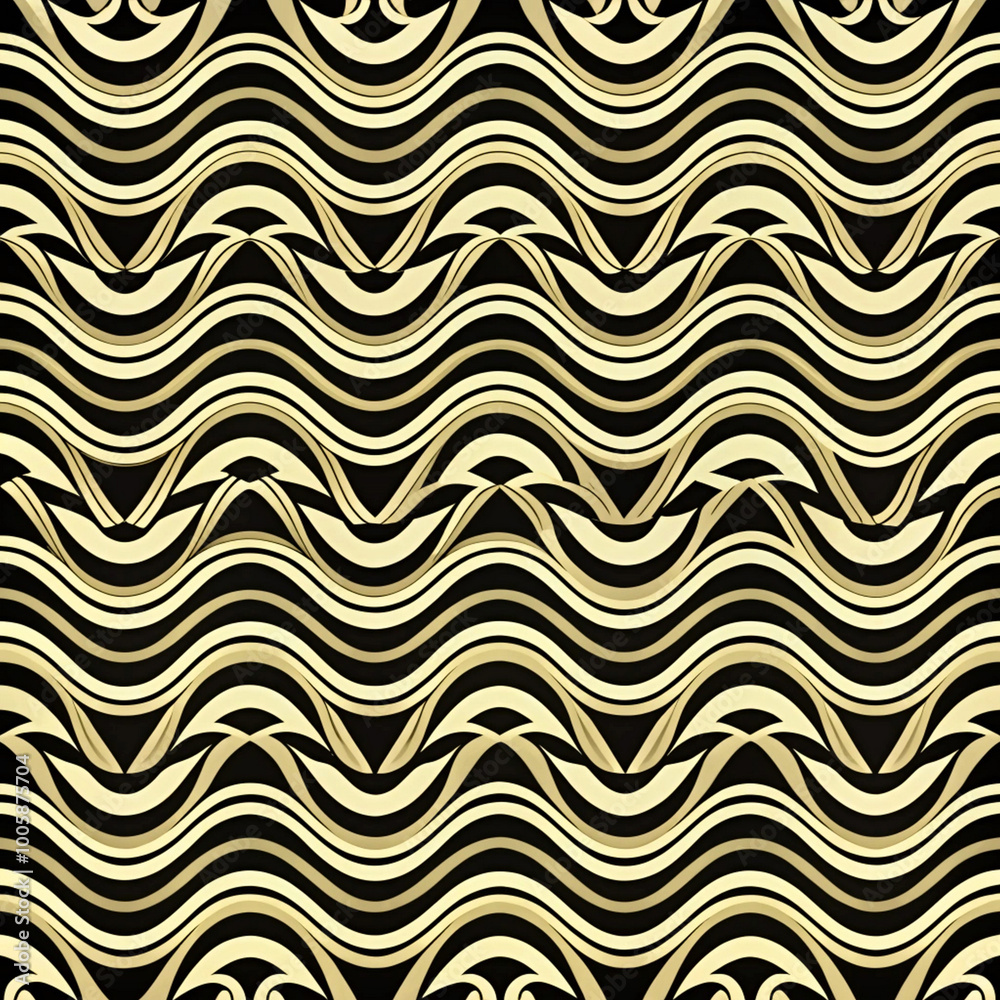A seamless wave pattern design with blue and geometric lines, ideal for textiles, fashion, and ocean-themed art A seamless wave pattern design with blue and geometric lines, ideal for textiles, fashion, and ocean-themed art