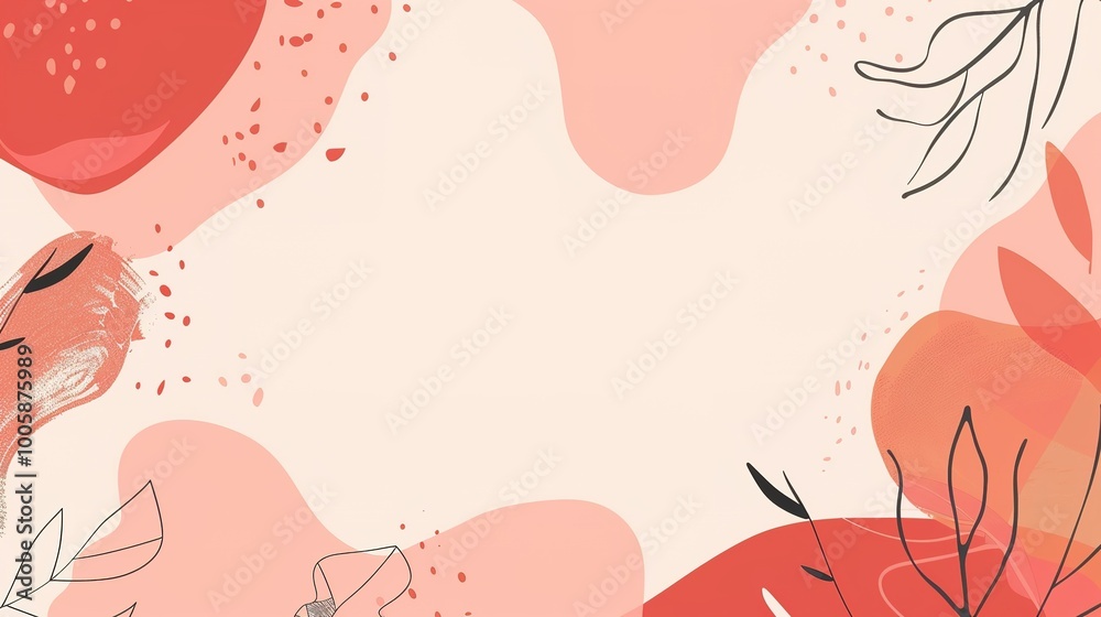 Soft and Simple Design on Light Red Background: A Delicate and Appealing Vision. Admire the Grace and Creativity.