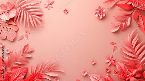 Soft and Simple Design on Light Red Background: A Delicate and Appealing Vision. Admire the Grace and Creativity.