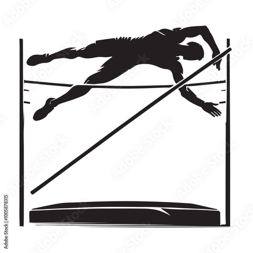 Hurdle runner silhouette PNG isolated on transparent background – track and field, athletics, competition sport, sprint jump, athlete training