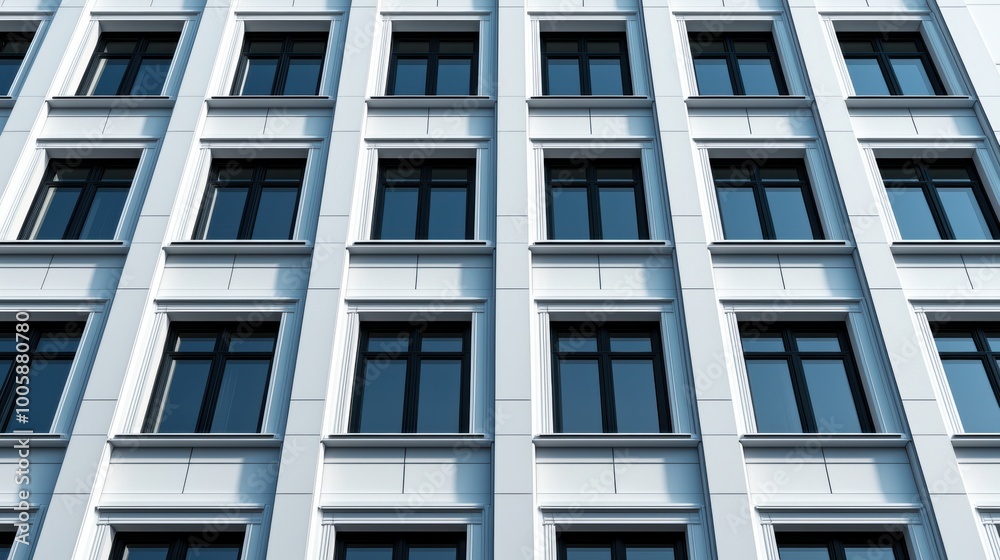 Modern Narrow Windows in Clean Facade Design Modern Narrow Windows in Clean Facade Design