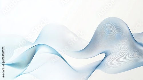Abstract Flowing Lines in White and Blue,copy space