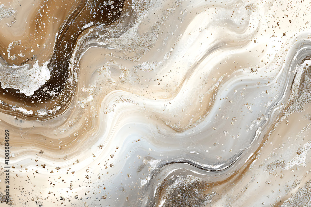 Abstract Beige and Silver Marble Background with Glittery Texture Abstract Beige and Silver Marble Background with Glittery Texture