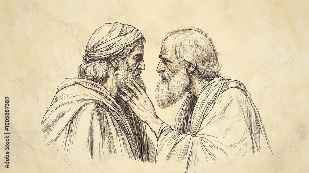 Fototapeta premium The Lord’s Directive: Isaiah Receives God’s Reassuring Command to Offer Hope and Restoration to Hezekiah