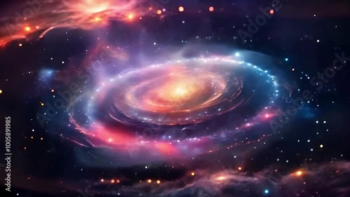 space orbit round galaxy background