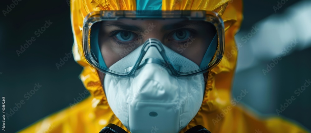Worker in Protective Gear Focused on Monitoring Tasks Worker in Protective Gear Focused on Monitoring Tasks