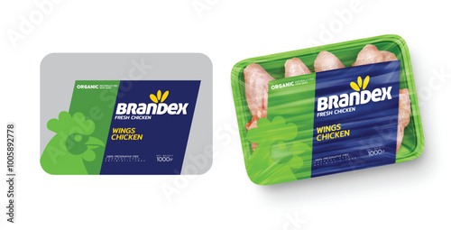 Wings Chicken Label Tray Design 4 2 - Packaging Label Design