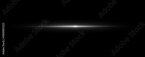 Light white effect reflections, neon illumination in white colors. Bright light lens. Police light effects, lines. Shiny stars, glowing sparks on a black background. Vector yelllow light effect