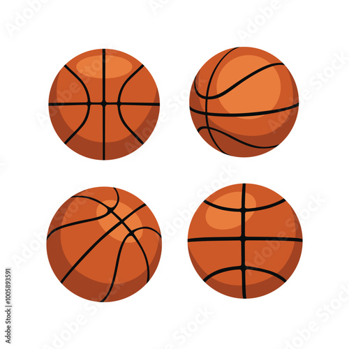 vector set basket ball
