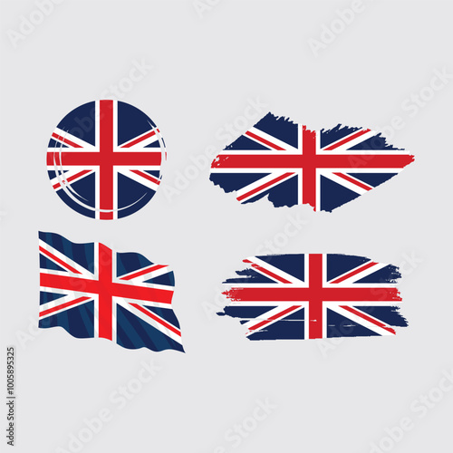 vector set england flag