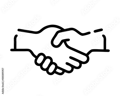 Handshake business icon. Agreement between partners or companies symbol in line simple style