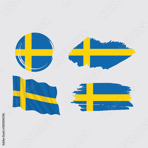 vector set sweden flag