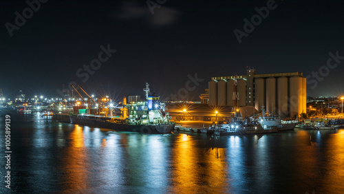 Port Louis Harbour at night