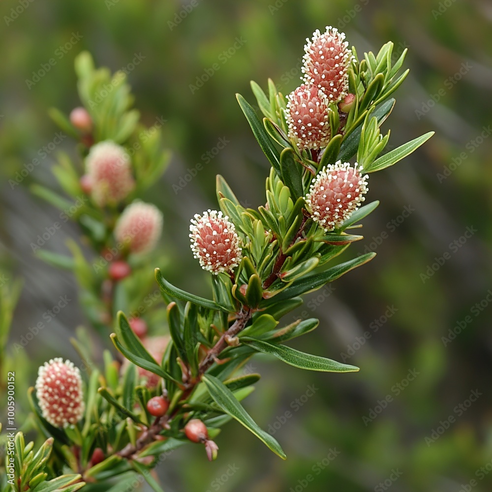 Close-up of Delicate Pink Flowers on a Green Bush Close-up of Delicate Pink Flowers on a Green Bush