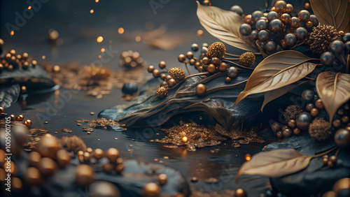 a close-up of a gold nature in dream