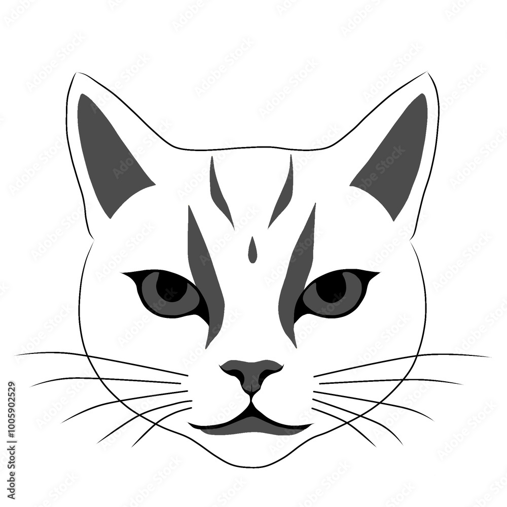 grey cat with grey eye cat vector illustration grey cat with grey eye cat vector illustration