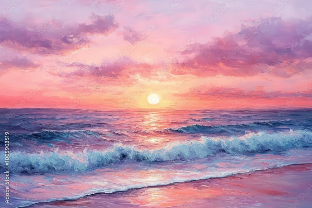 Serene pastel-toned dusk by the sea Serene pastel-toned dusk by the sea