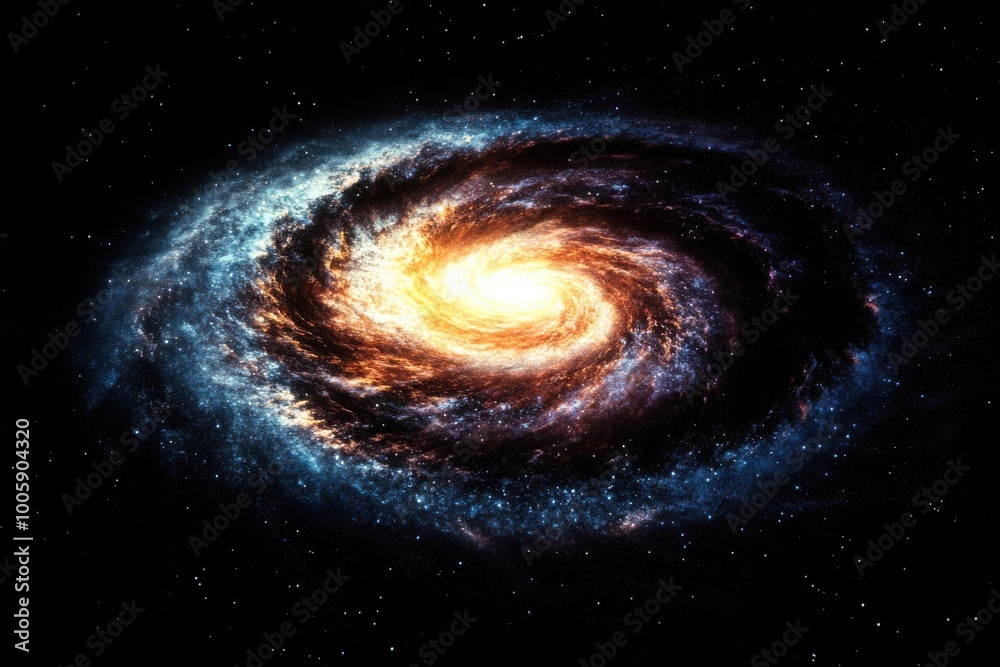 Fototapeta premium Lively twisting galaxy, secluded