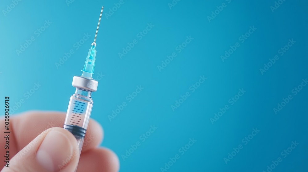 Doctor's hands preparing a syringe for a vaccine injection, preventive health, immunization checkup Doctor's hands preparing a syringe for a vaccine injection, preventive health, immunization checkup