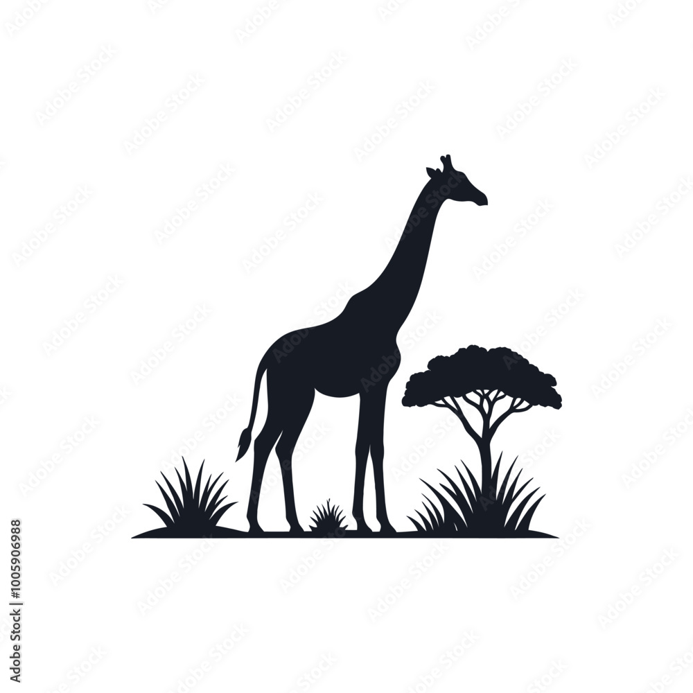 Fototapeta premium giraffe on white background vector illustration