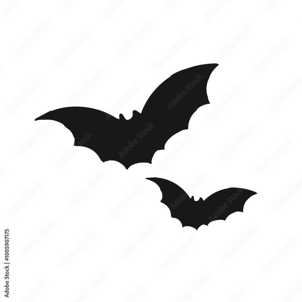 Fototapeta premium Bats halloween doodle hand drawing isolated background. Vector illustration