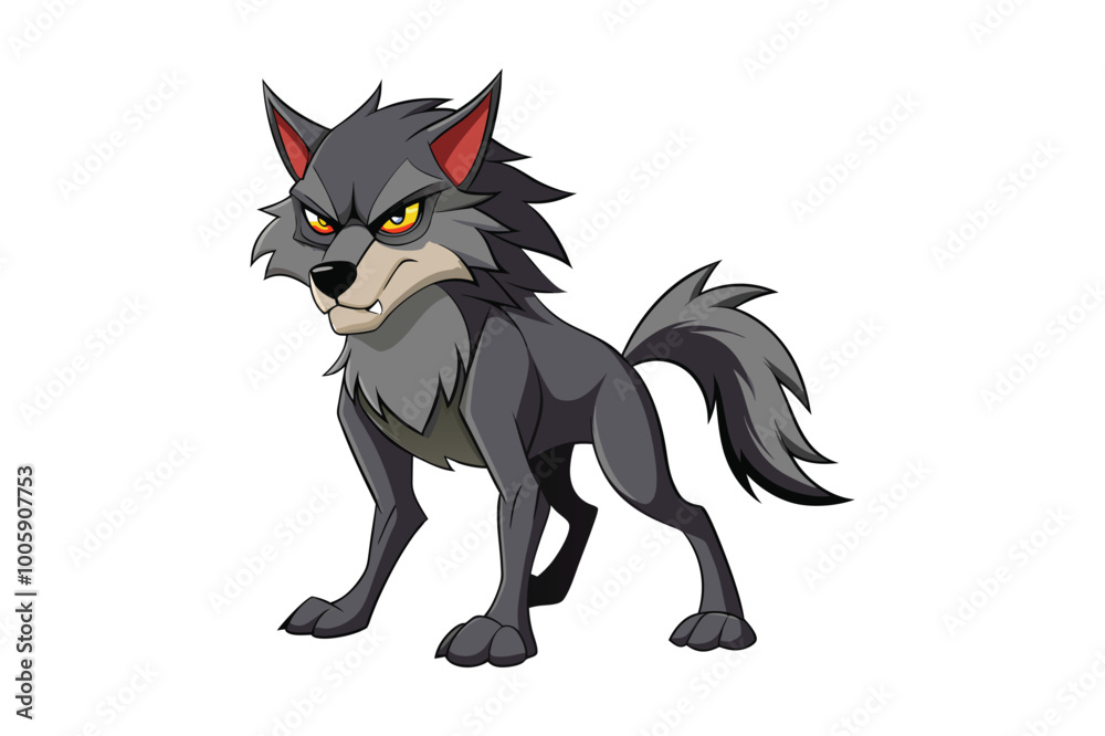 Fierce Angry Wolf Vector Illustration – Perfect for T-Shirts, Hoodies & Clipart