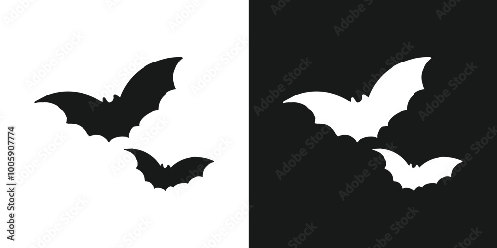 Naklejka premium Bats halloween doodle hand drawing isolated background. Vector illustration
