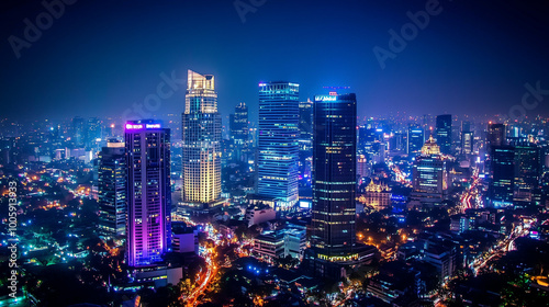 High-rise buildings in the city of Jakarta, Indonesia