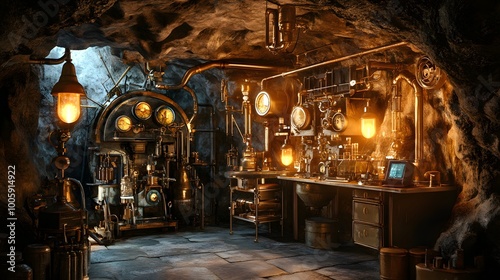 A Steampunk Laboratory Inside a Cave